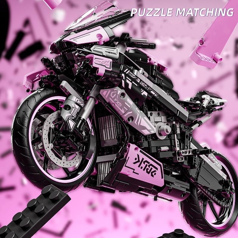 1920PCS Motorcycle Building Blocks Set | Realistic Design & Display Stand