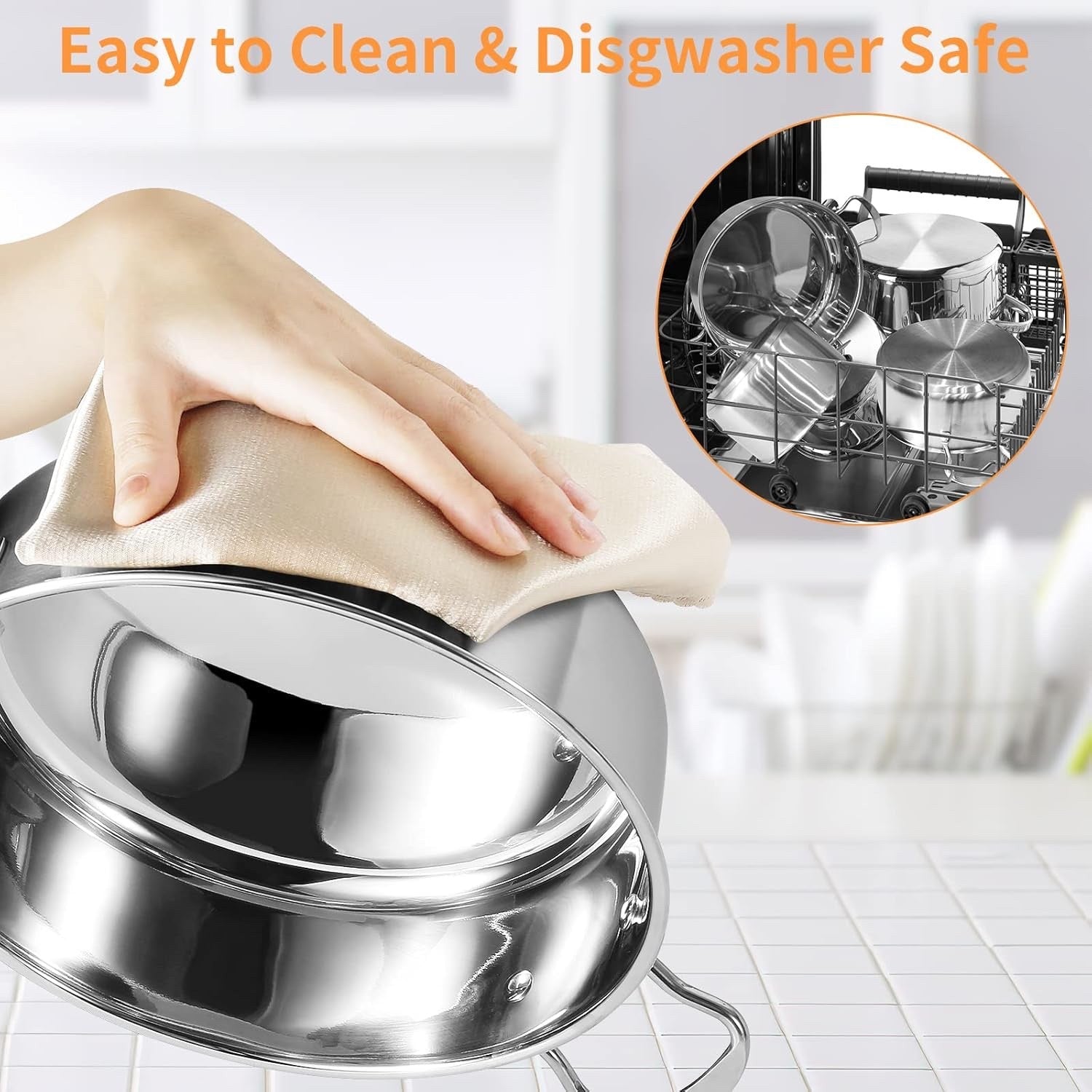 6pcs Stainless Steel Saucepan & Pot Set with Glass Lids – Induction Compatible
