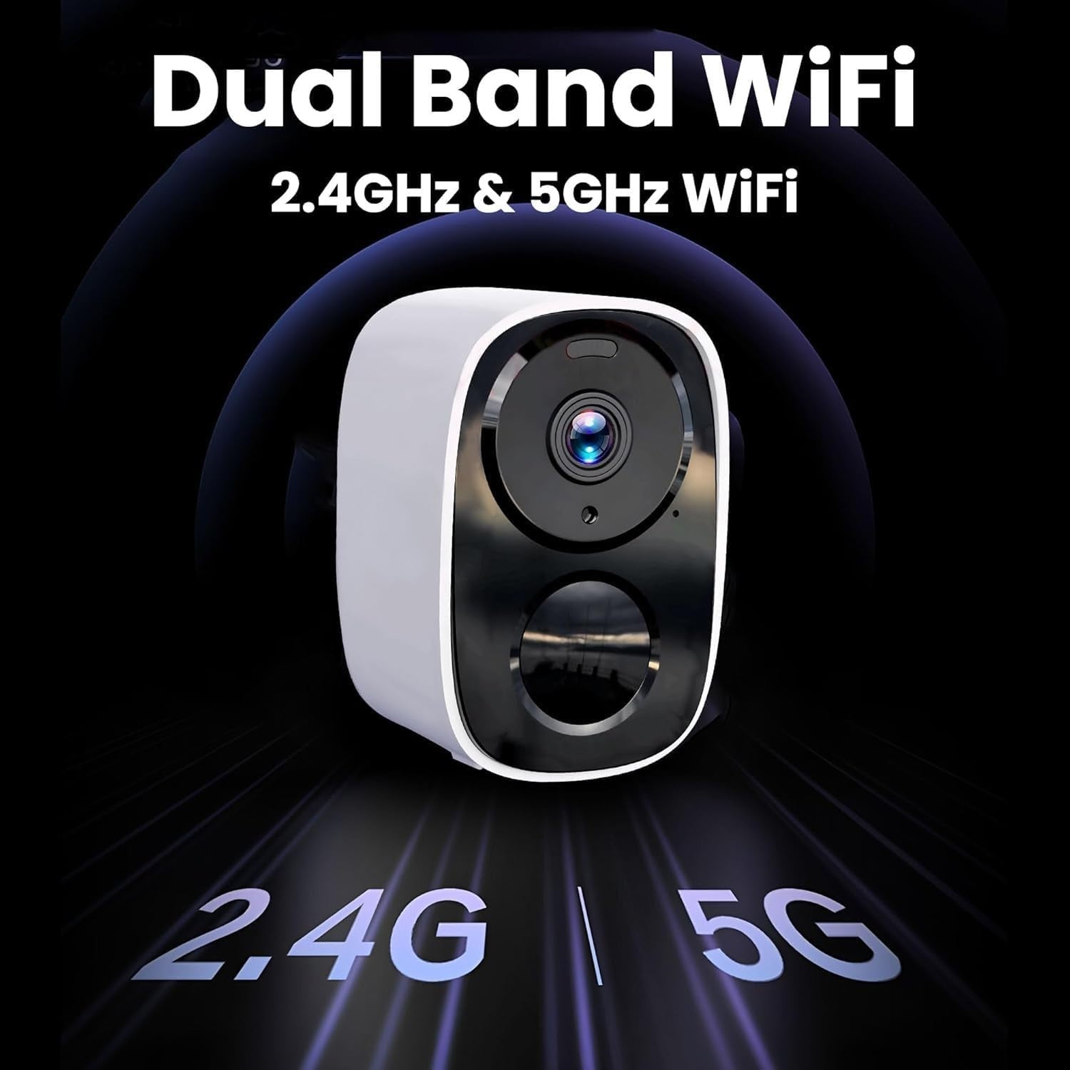 2K Wireless Security Camera Outdoor 5GHz WiFi Color Night Vision IP66