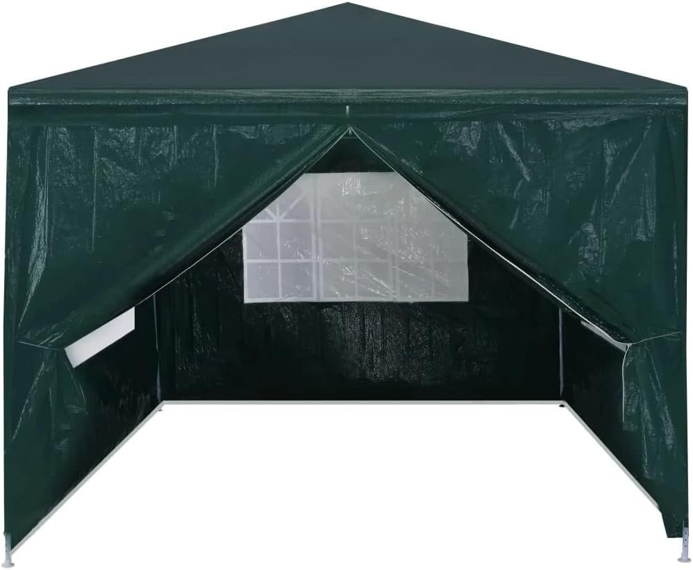3x6m Garden Gazebo Party Tent Pavilion PE Roof Steel Frame w/ Sides