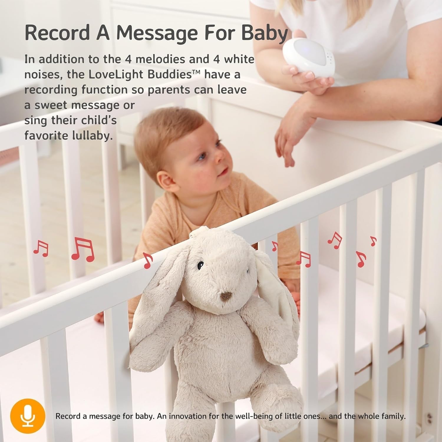 Billy Bunny Baby Night Light White Noise Machine 8 Sounds Timer