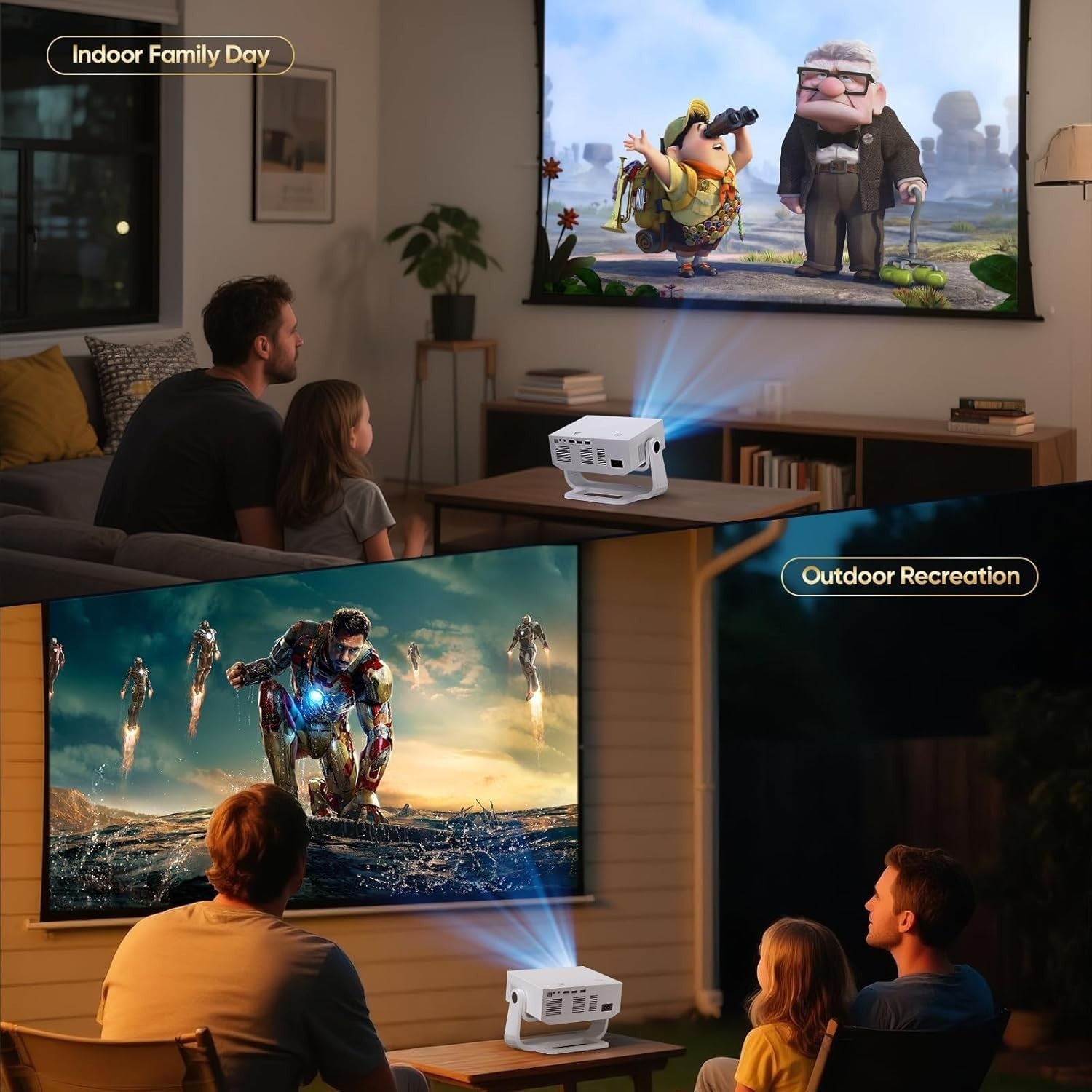 4K Smart Projector 32000 Lumens WiFi 6 Bluetooth Android 1080P Portable