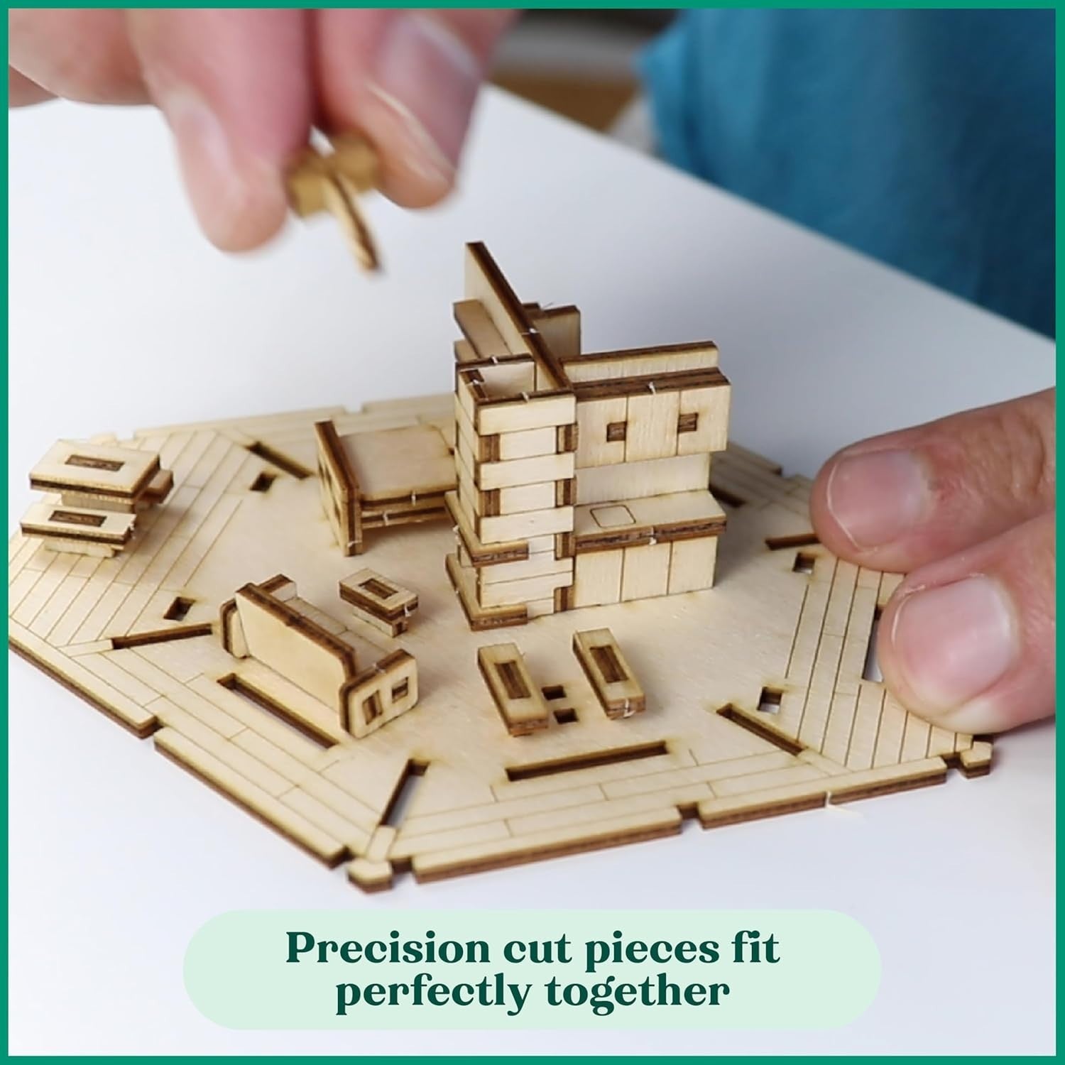 3D Wooden Puzzle LED Treehouse Kit for Adults & Kids, 121pcs Plant Decor