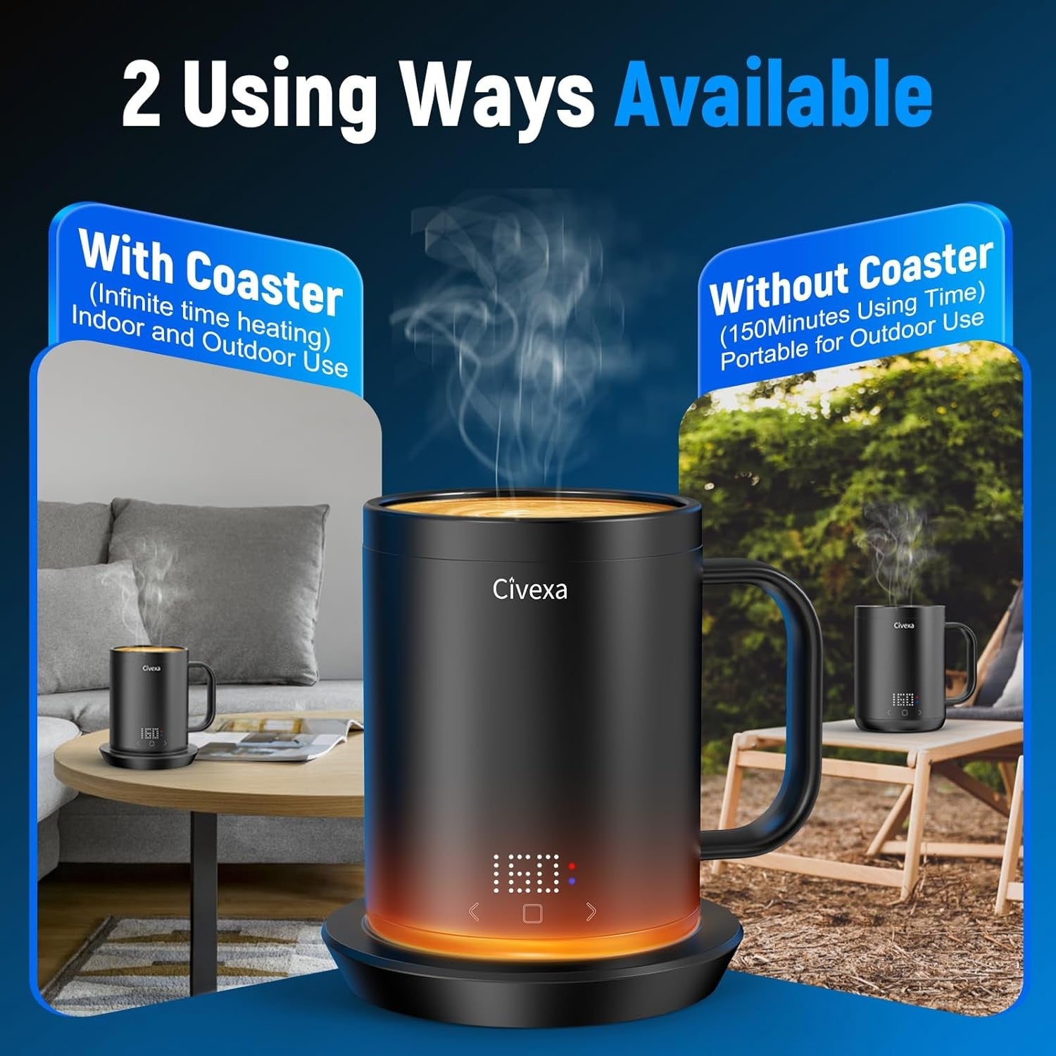 Rechargeable Self Heating Coffee Mug 14oz Temp Control