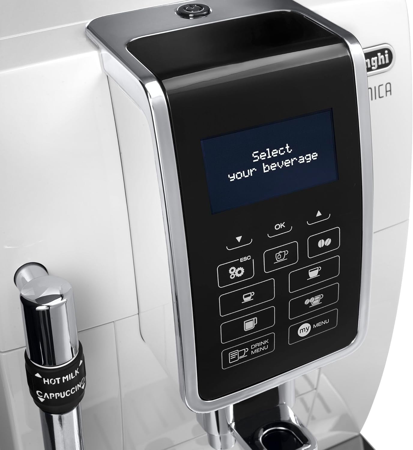 Fully Automatic Bean-to-Cup Coffee Machine Milk Frother 1.8L White 1450W