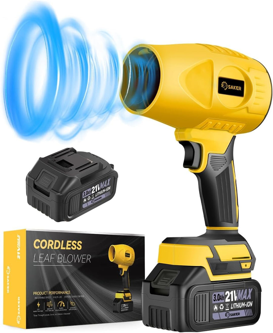 Cordless Leaf Blower 180000RPM Adjustable Speed with 2 Batteries Portable