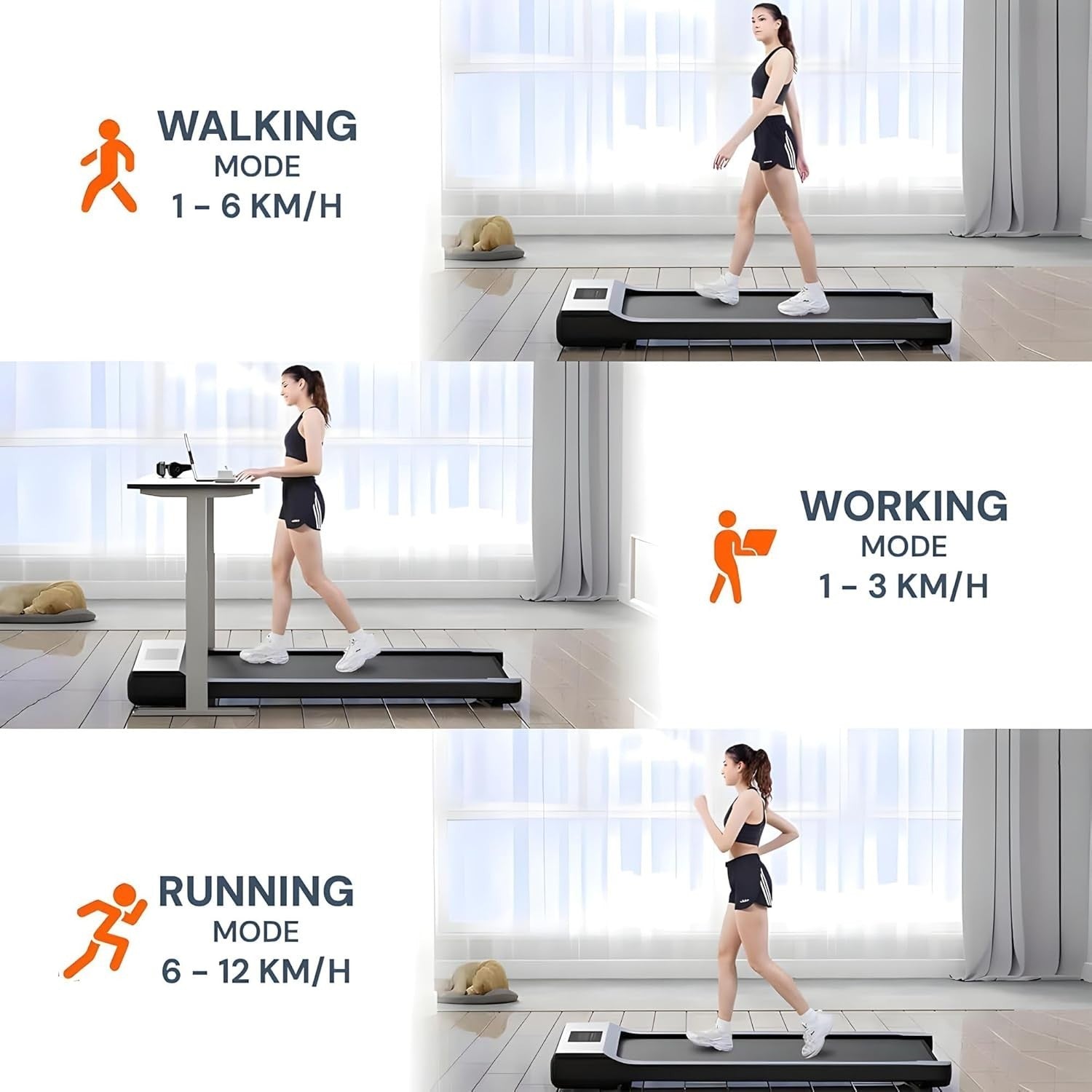 Mini Under Desk Treadmill Foldable Home Walking Pad Quiet Portable 120kg