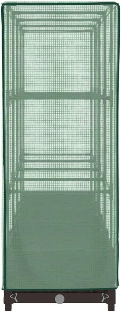 Large Rattan Look Garden Planter with Greenhouse Cover – 160x40x23cm