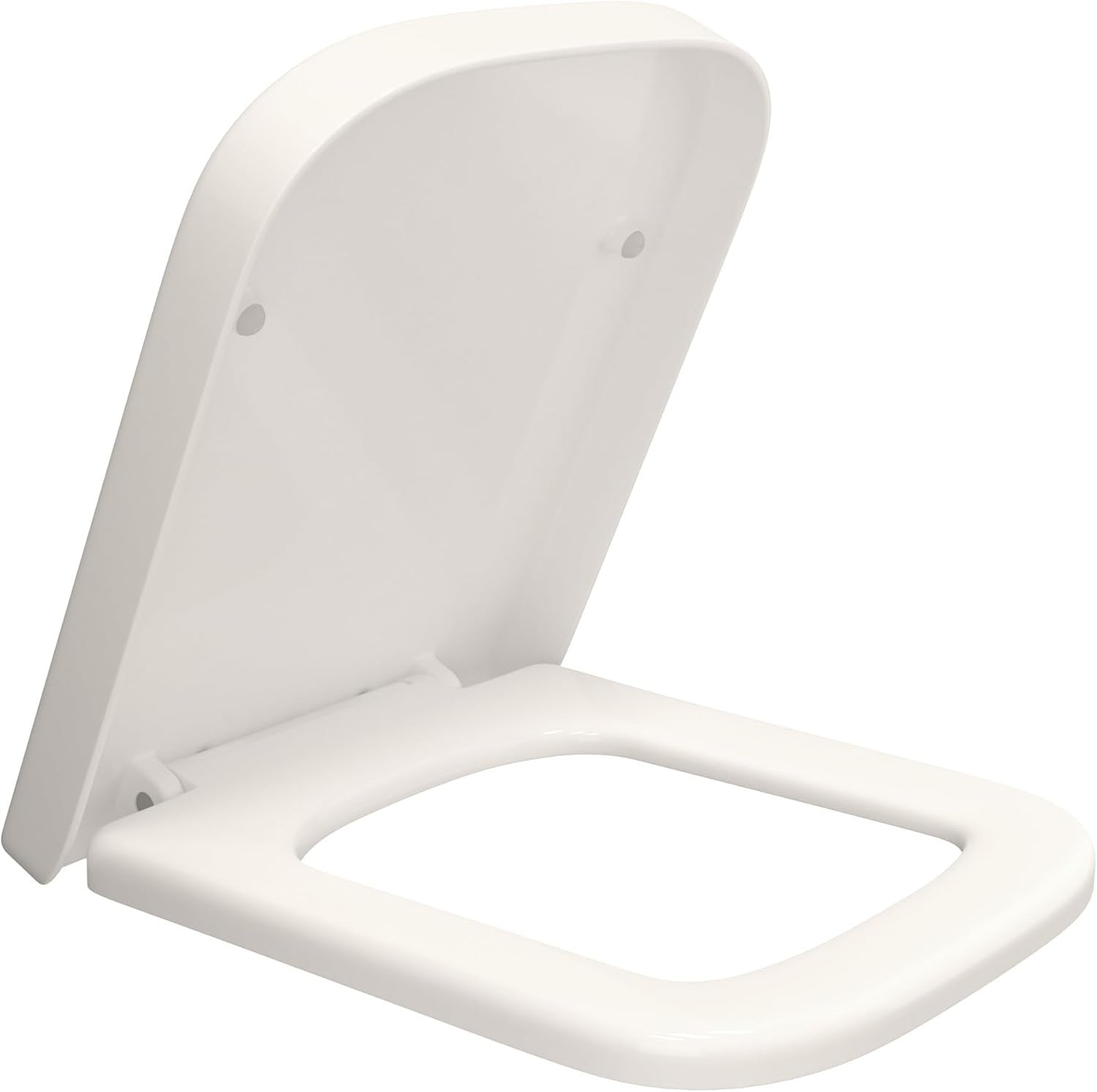 Square Toilet Seat Soft Close Quick Release Adjustable Hinges Easy Clean 42x36cm