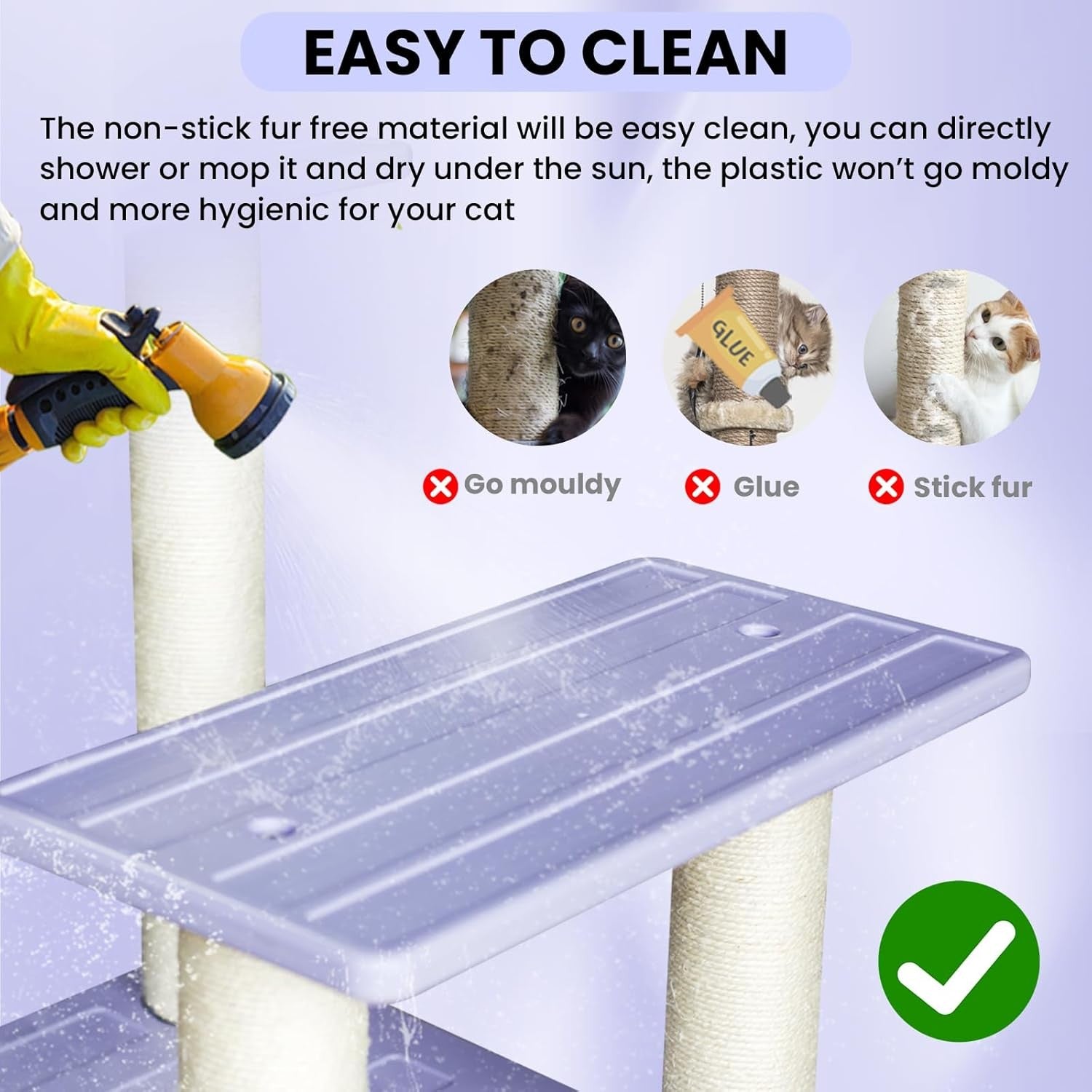 46 Inch Cat Tree Tower Multi Level Scratching Posts Indoor Outdoor Large Cats