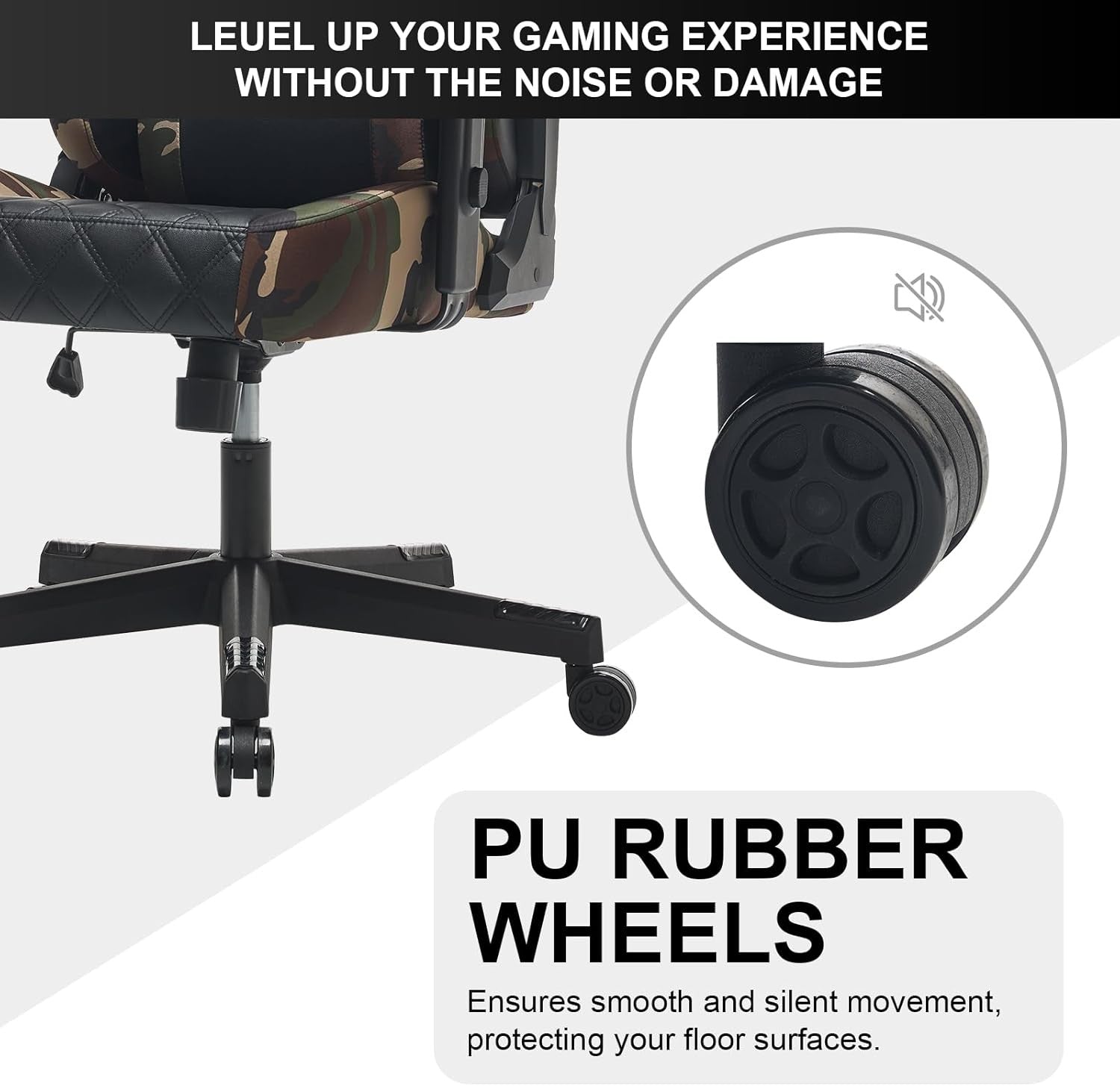 Ergonomic Gaming Chair 360° Swivel Recliner w/ Lumbar Headrest