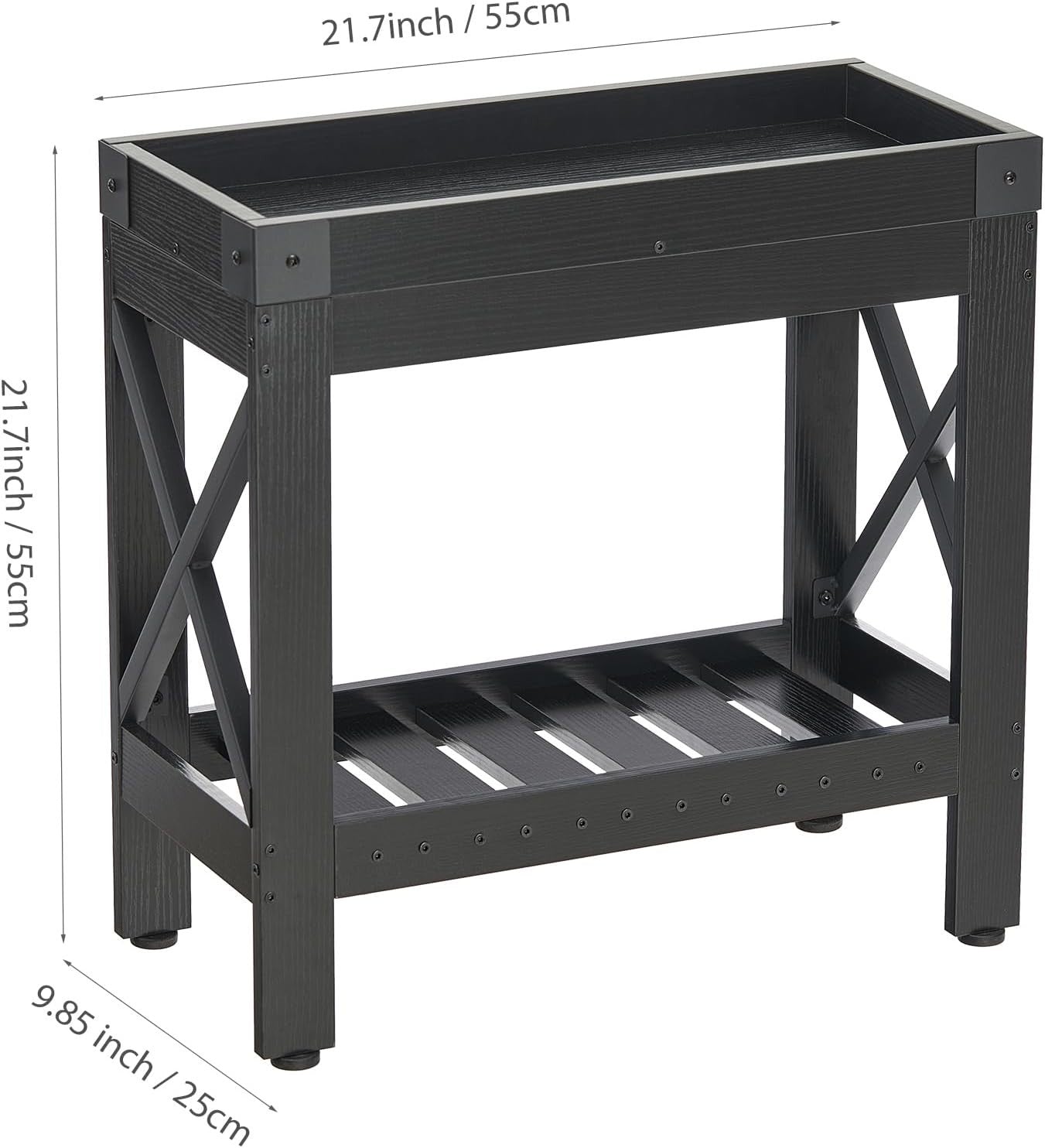 Narrow Black End Table with Storage Shelf – Compact Nightstand for Small Rooms