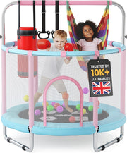 Toddler Indoor Outdoor Trampoline with Safety Enclosure 5FT Ages 1–6