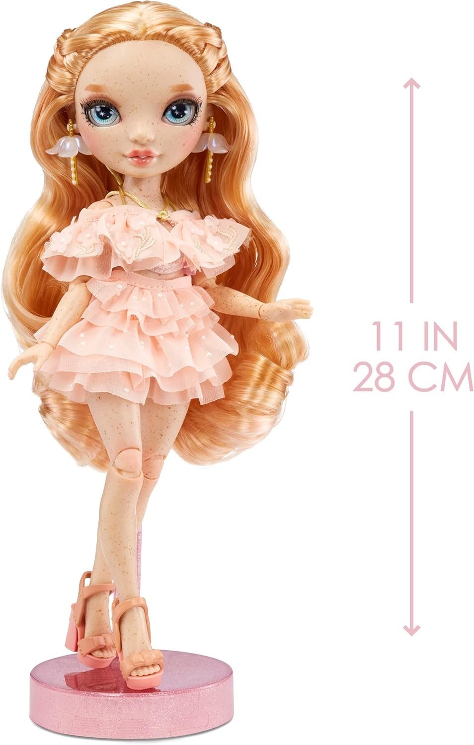 Light Pink Fashion Doll with Freckles Poseable 10+ Accessories