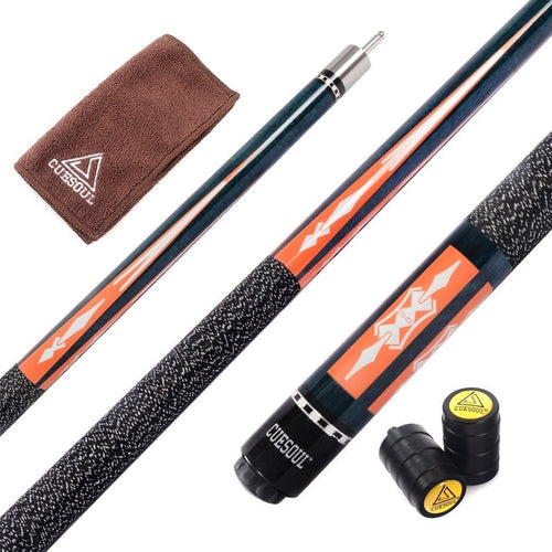 58in Hardwood Pool Cue 13mm Tip Irish Linen Wrap 19-21oz Billiard Stick