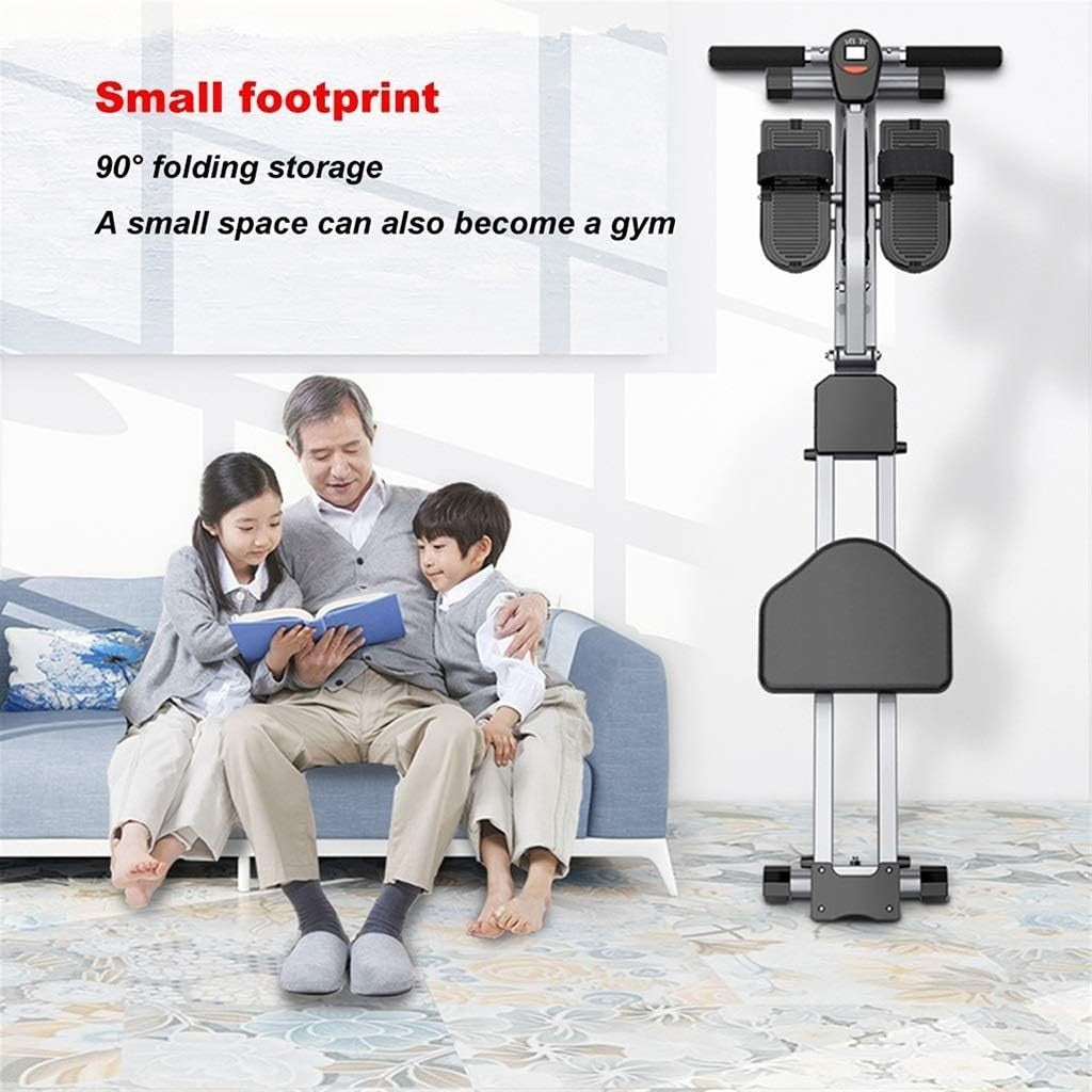 Foldable Water Rowing Machine Quiet Dual Rail LCD Home Gym Rower 120KG