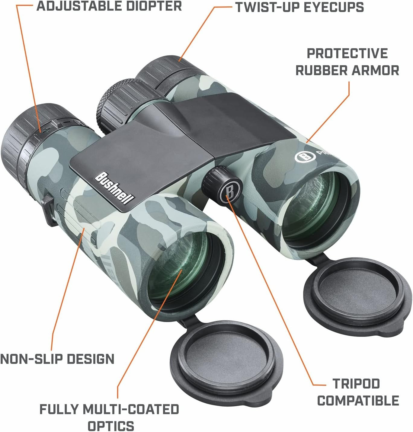 10x42 Camo Waterproof Binoculars HD Optics Wide View for Hunting Outdoors