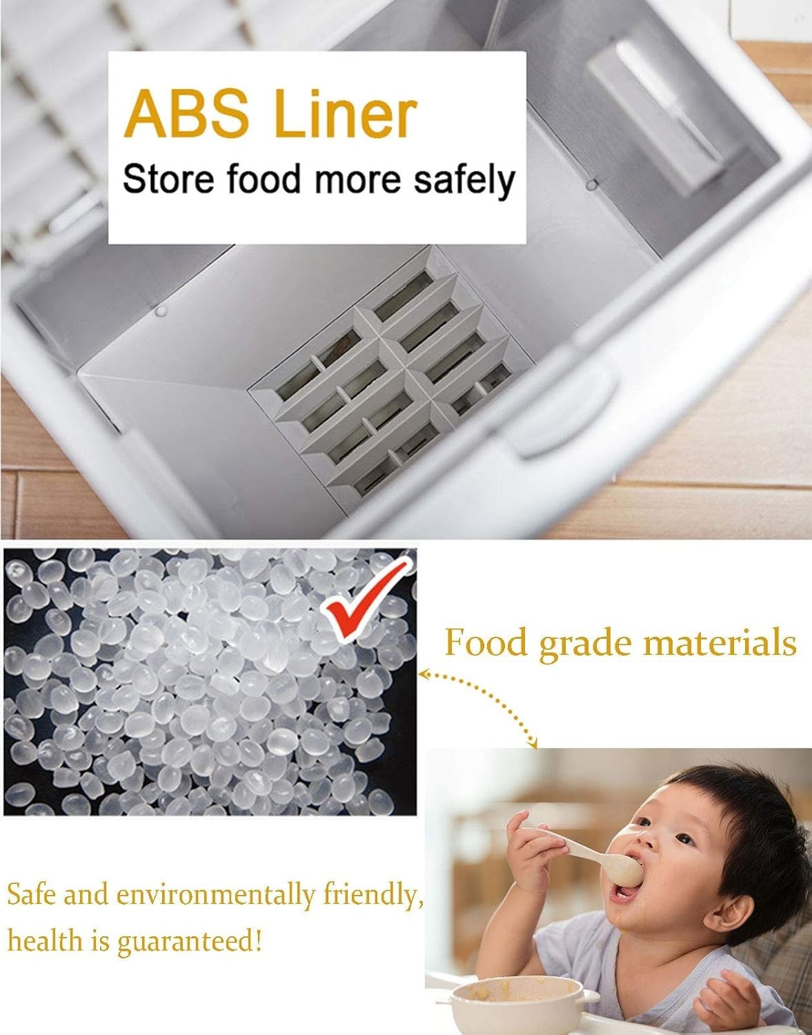 10KG Stainless Steel Rice Dispenser Moisture Proof Cereal Storage Bin