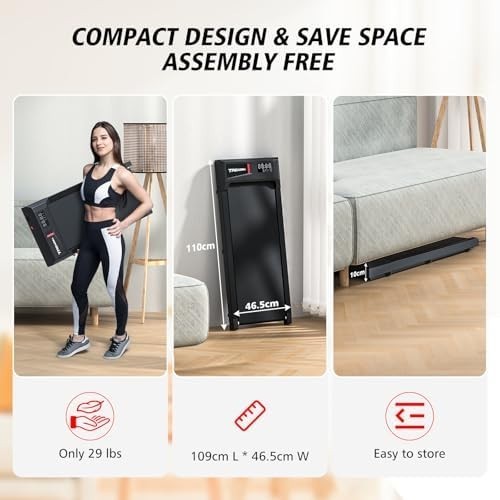2-in-1 Walking Pad Treadmill 2.5HP Incline Mini Home Under Desk