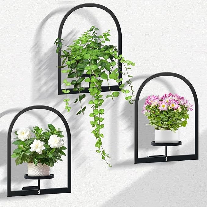 Wall Mounted Metal Plant Shelves Indoor Outdoor Hanging Flower Racks
