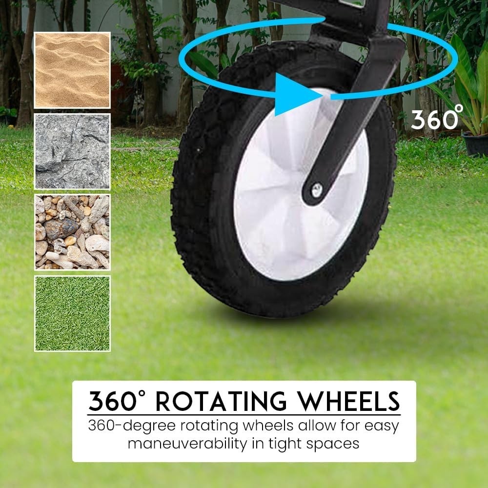 Black Heavy Duty Folding Wagon Collapsible Garden Camping Beach Trolley 70kg