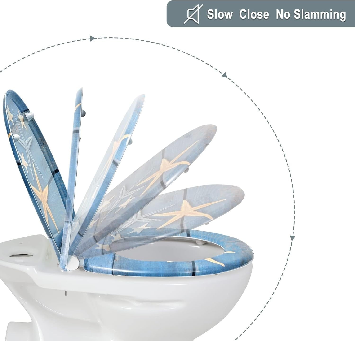 Toilet Seat Quick Release O-Shape Duroplast Starfish 45x37cm