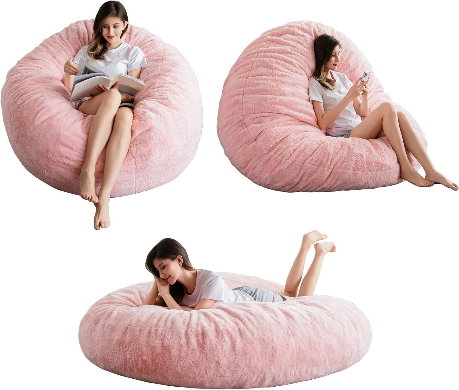 180x180cm Bean Bag Sofa Bed | Plush Floor Chair Converts to Guest Bed