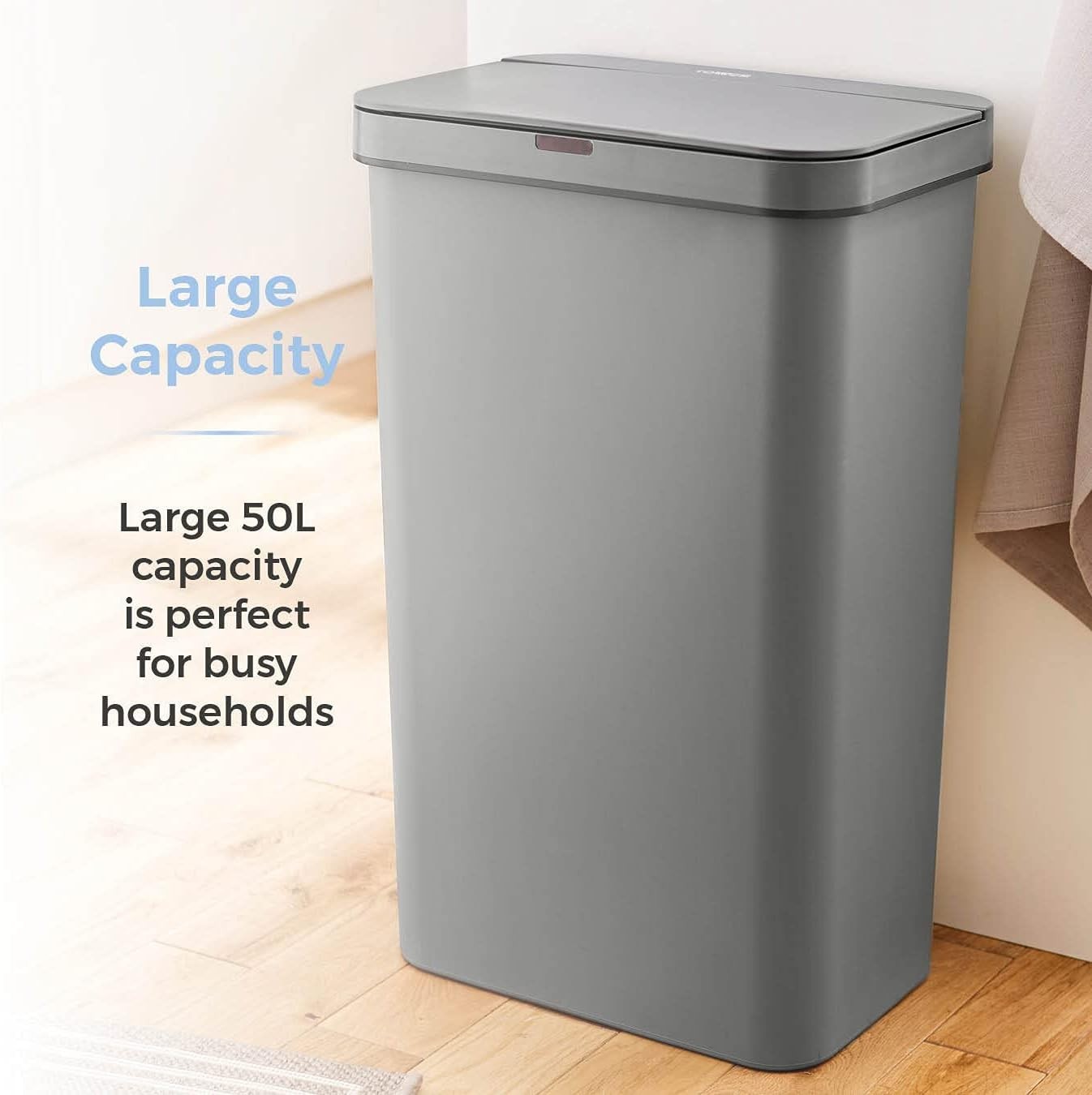 50L Automatic Sensor Kitchen Bin Motion Touchless Waste Grey