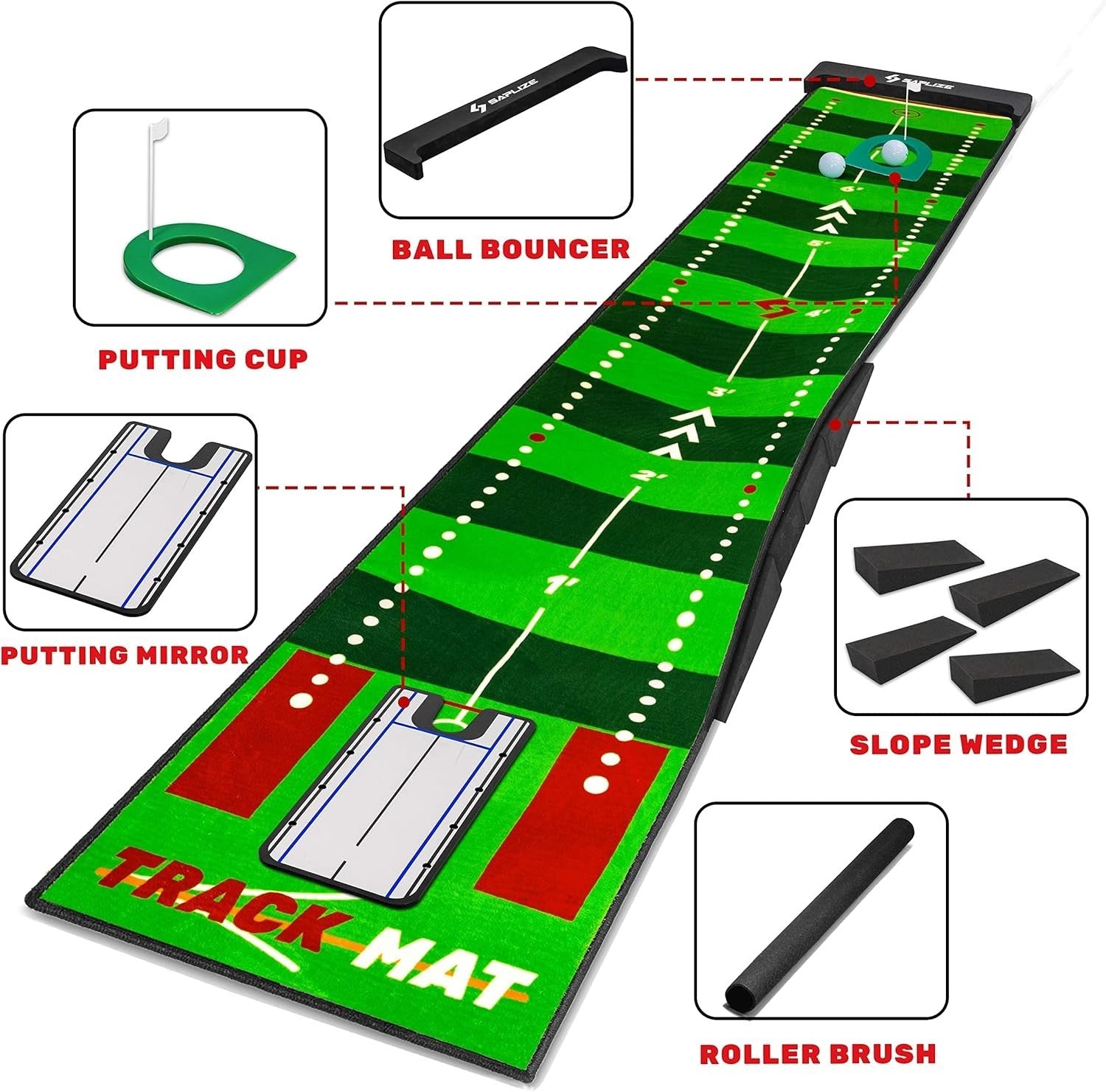Golf Putting Mat 20" x 10ft Indoor Outdoor Training Aid Alignment Speed Track