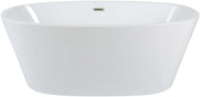 White Double Ended Freestanding Oval Bath 1595x740mm Chrome Overflow