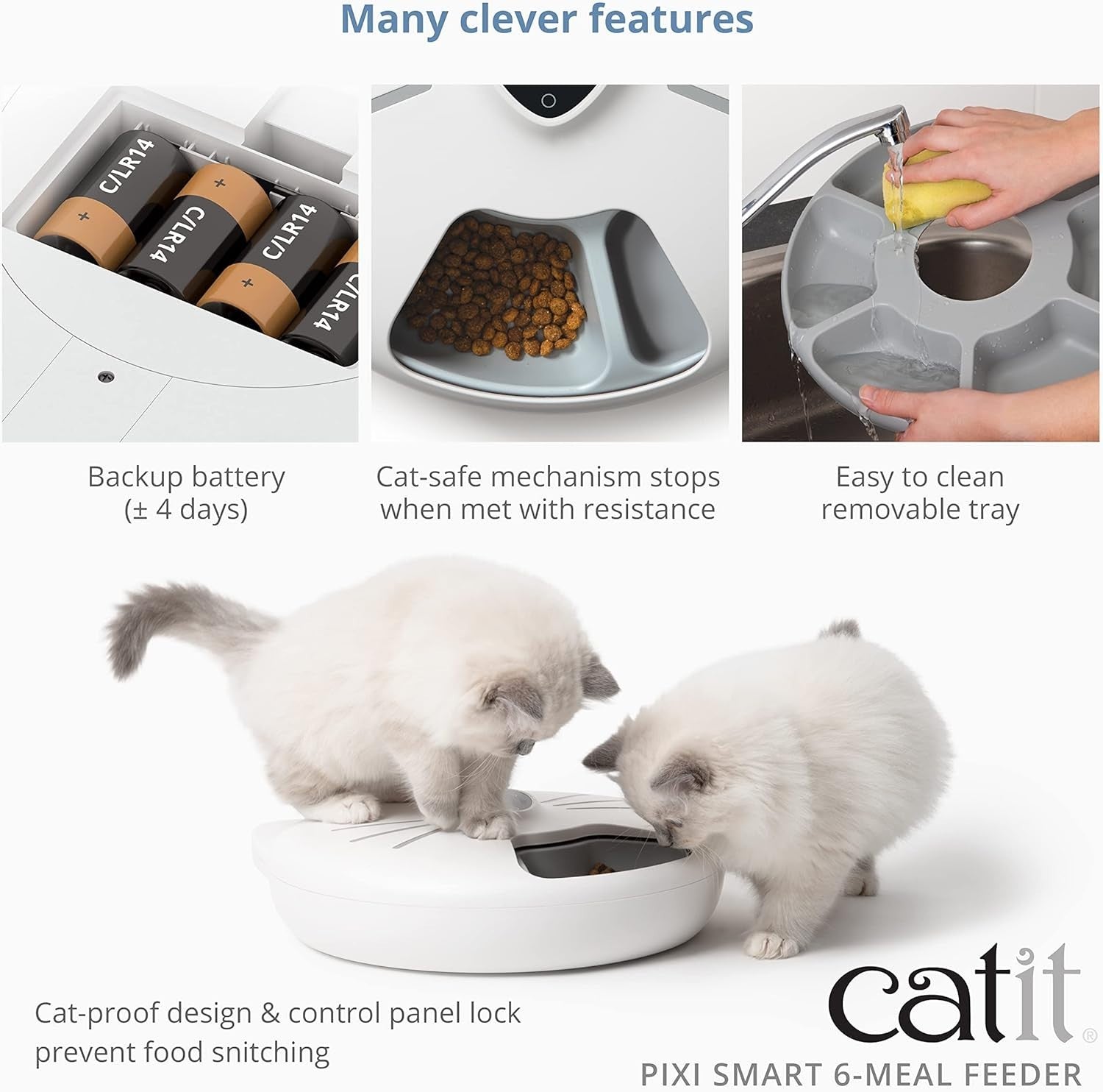 WiFi Automatic Cat Feeder 6 Meal Wet Dry Food Dispenser Ice Pack Smart