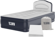 Single Inflatable Air Bed with Built-In Pump Headboard & Fitted Sheet