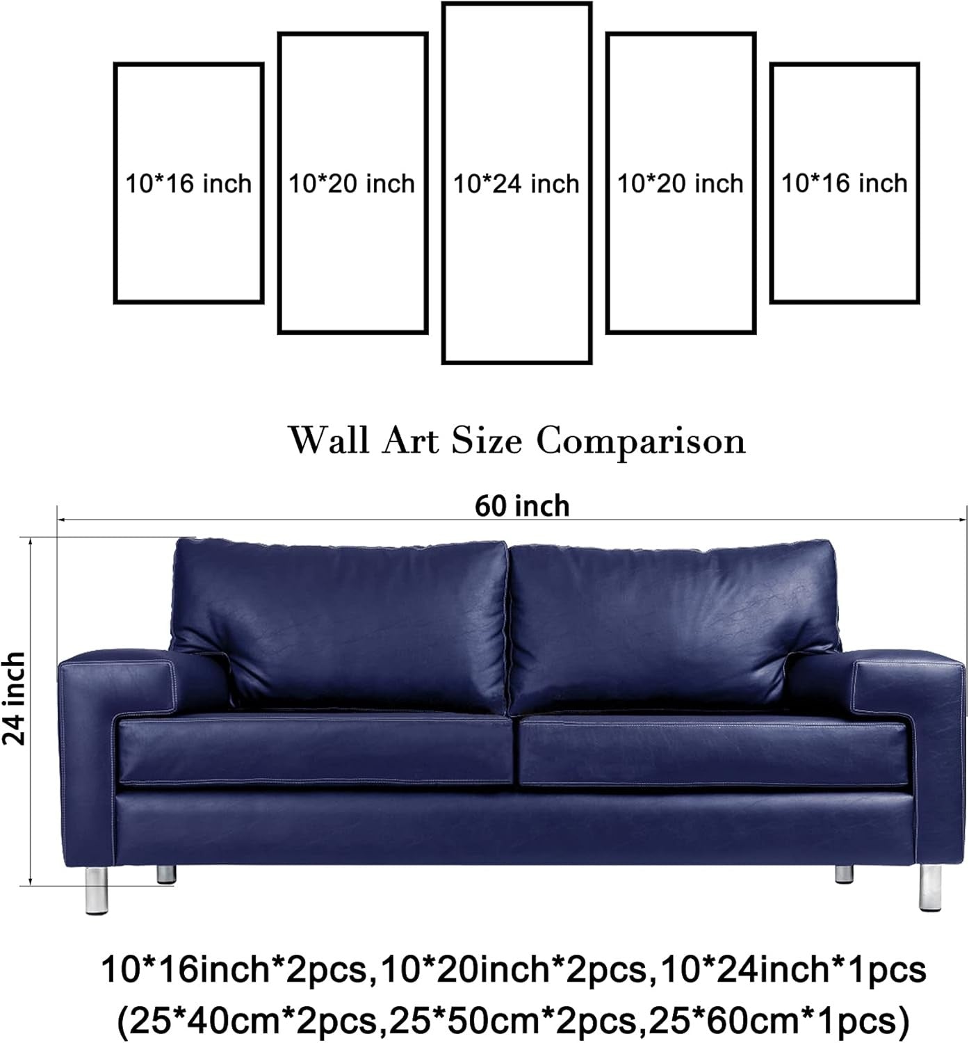 5 Piece Modern Canvas Wall Art Set Changing Colours