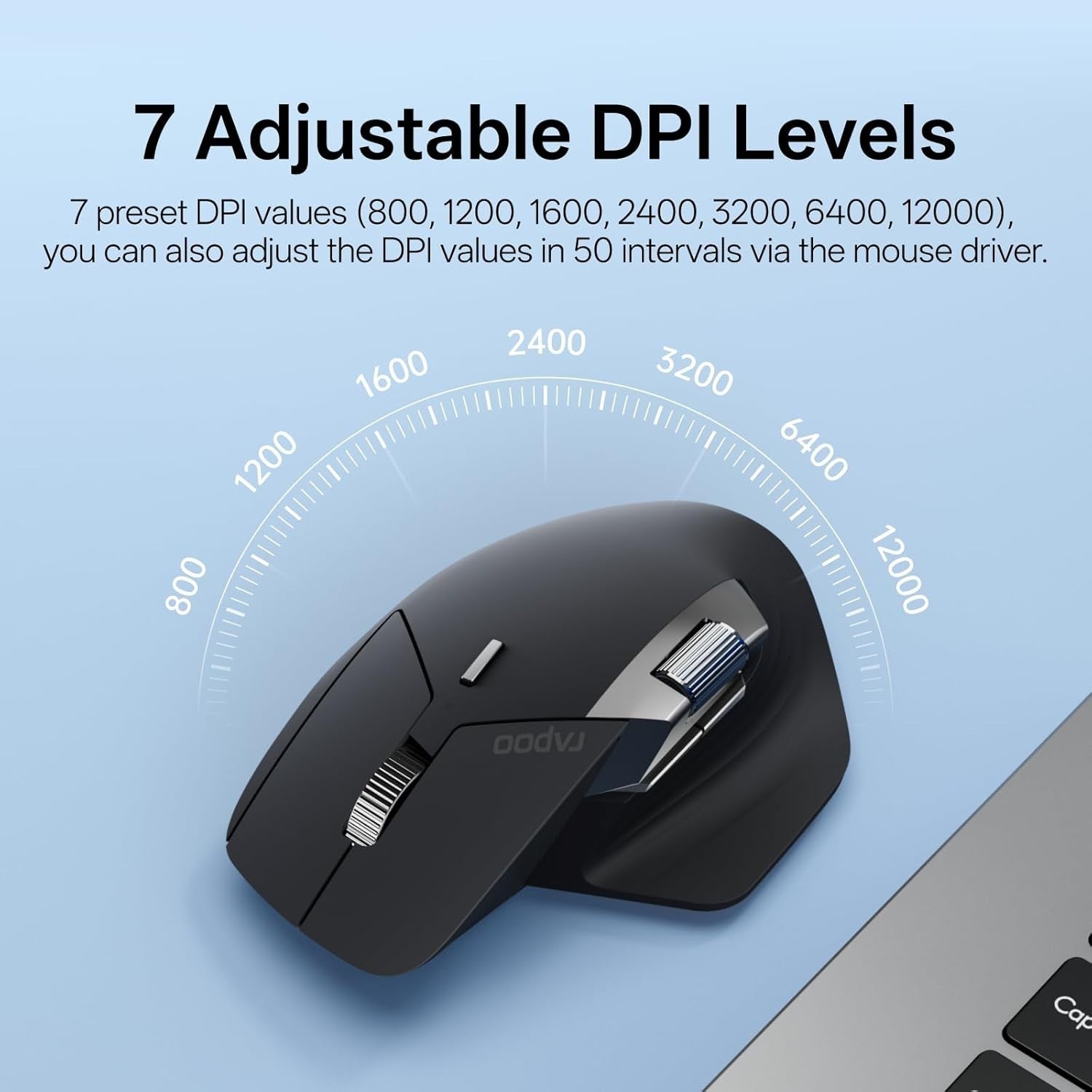 Pro Wireless Ergonomic Mouse 12000 DPI 11 Buttons Multi-Device