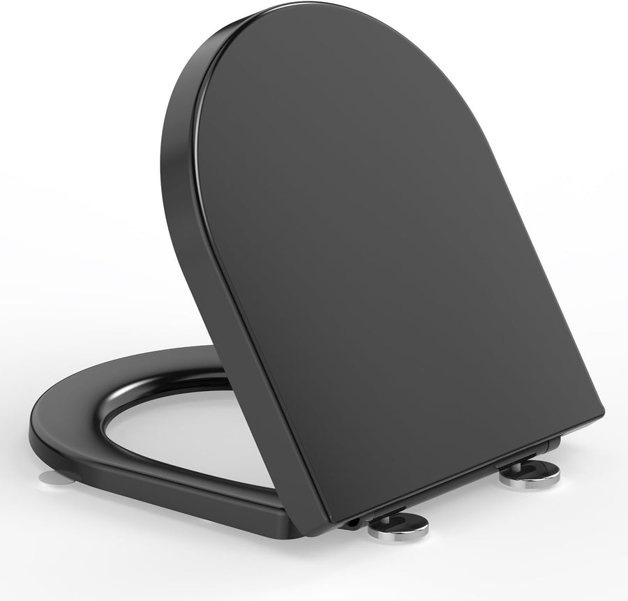 D-Shape Toilet Seat Soft Close PRO U2009B Black Duroplast 42.5x36.3cm