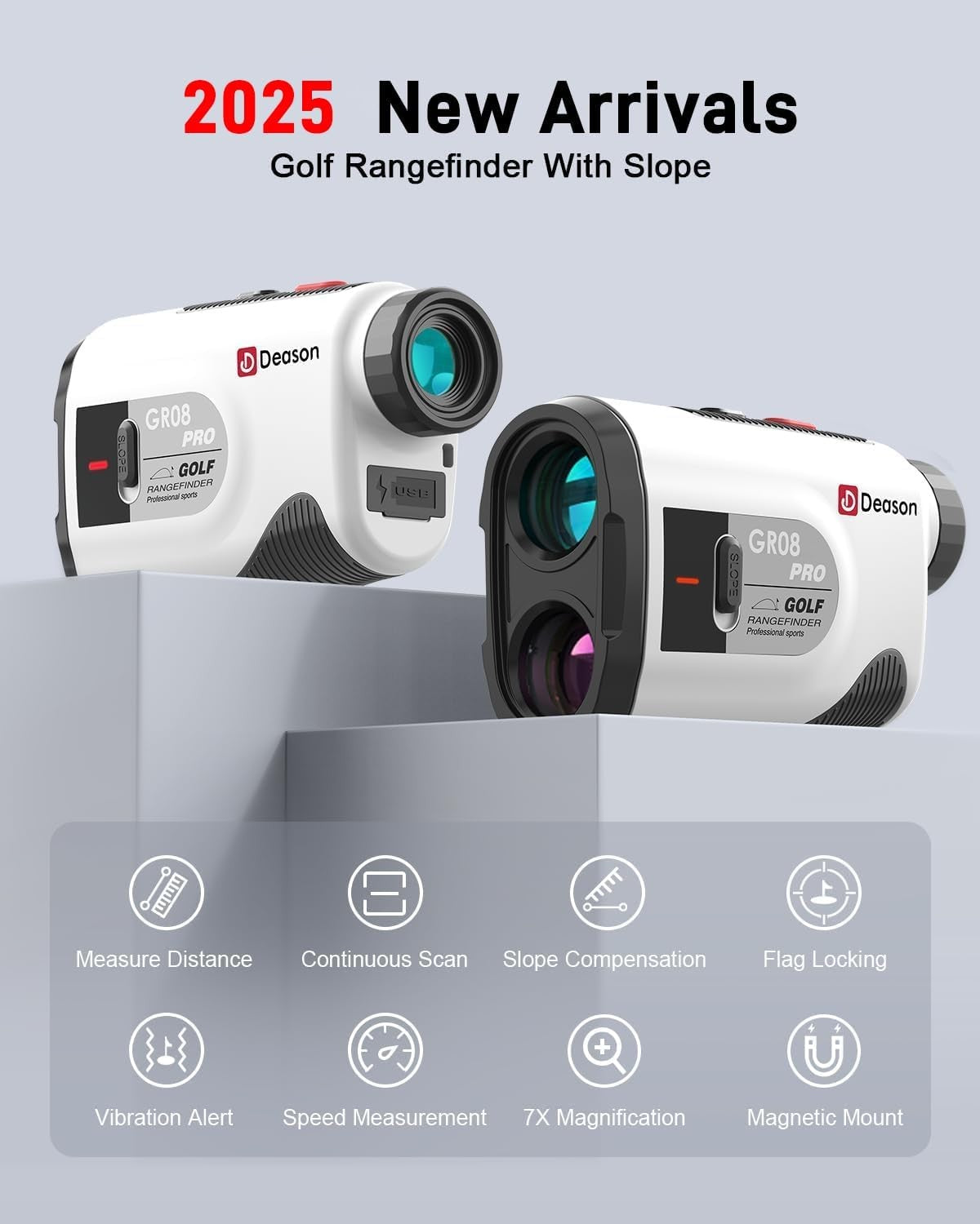 Golf Laser Rangefinder 1300 Yards Slope Mode Flag Lock Vibration 7X Zoom
