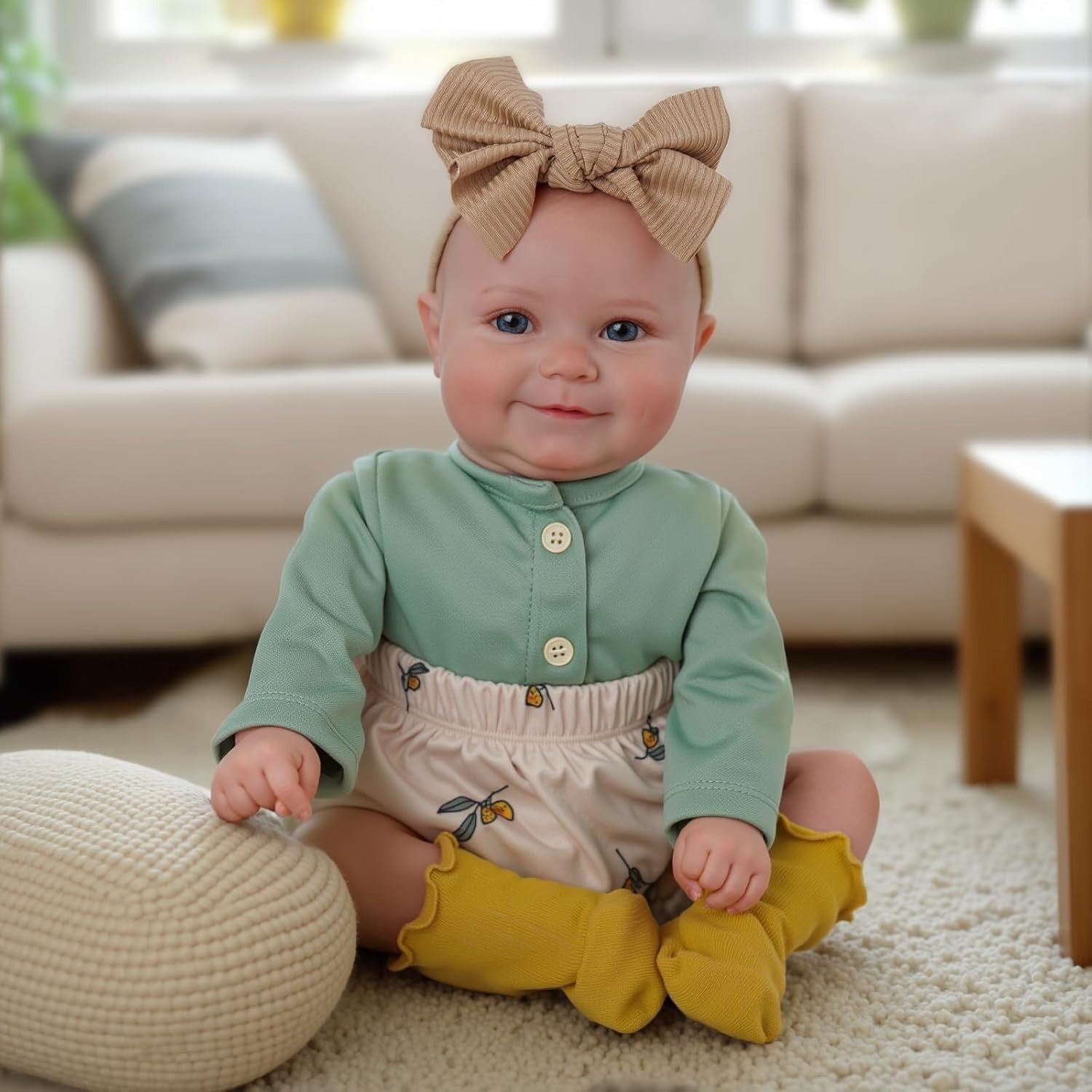 20” Reborn Baby Doll Soft Cloth Body Smiling Newborn Girl
