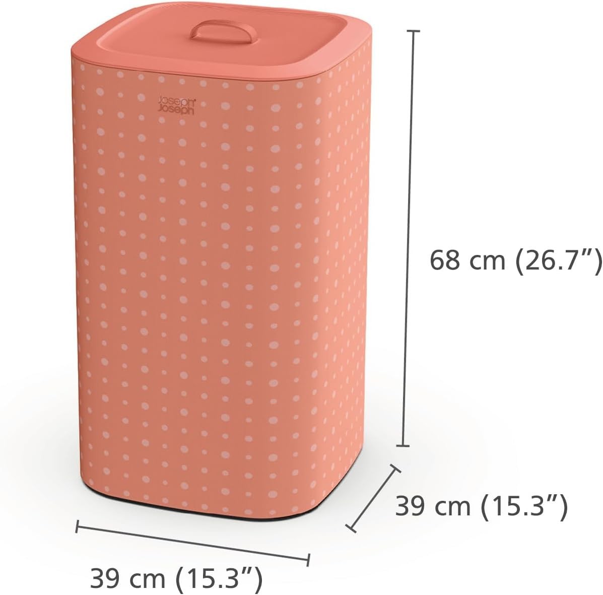 60L Dual Laundry Basket with Lid Removable Bags Coral Green Modern Design