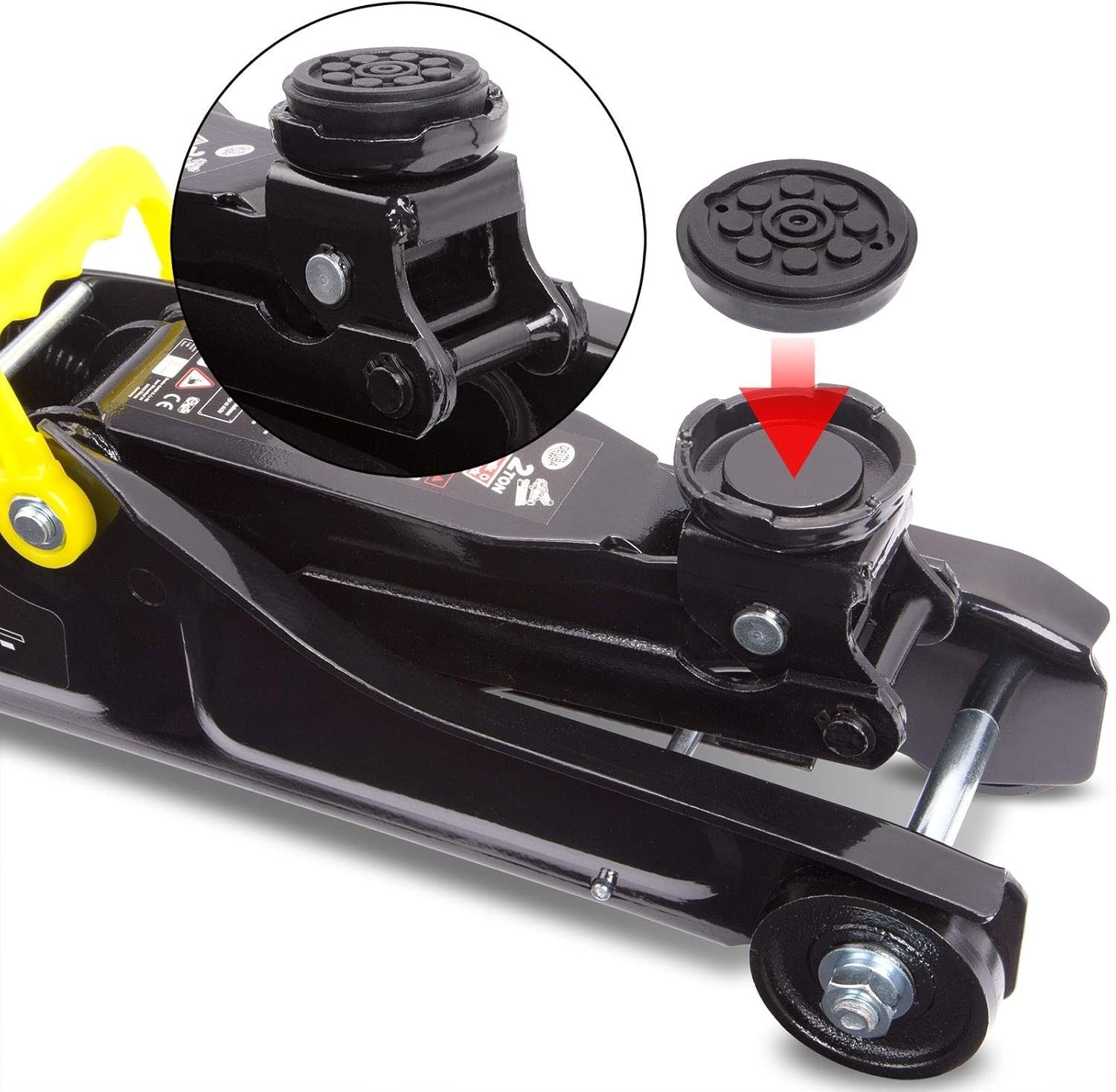 2 Ton Low Profile Hydraulic Trolley Jack 85–330mm w/ Case Rubber Pad Black