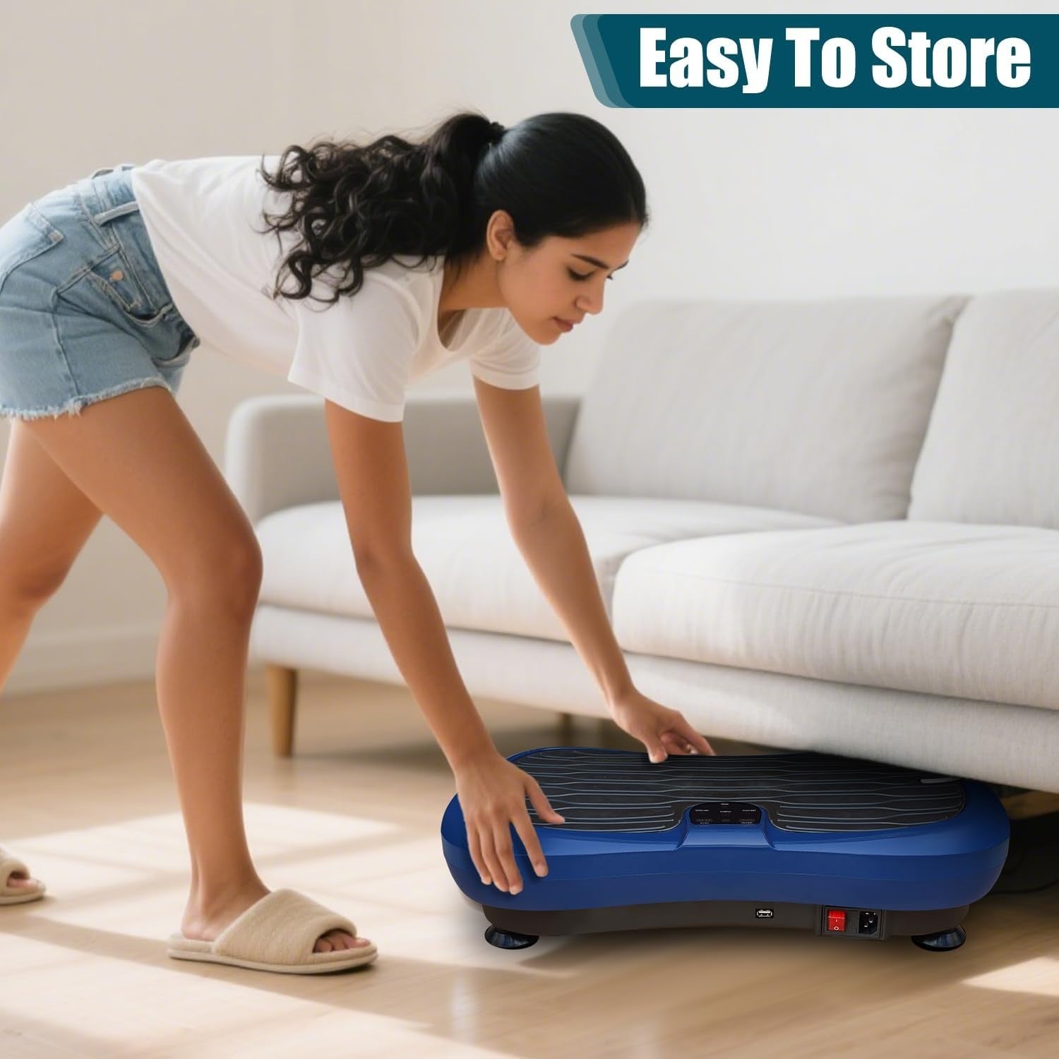 Bluetooth Vibration Plate Exercise Machine with Bands Whole Body Weight Loss
