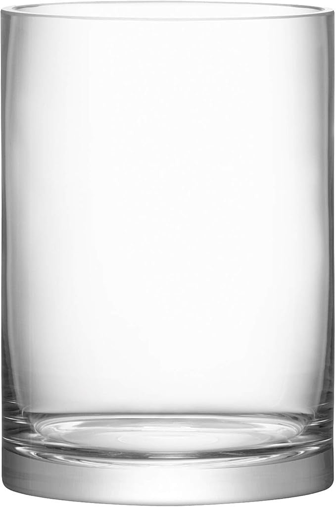 Clear Glass Cylinder Vase 24cm Tall Minimalist Flower Candle Holder Decor