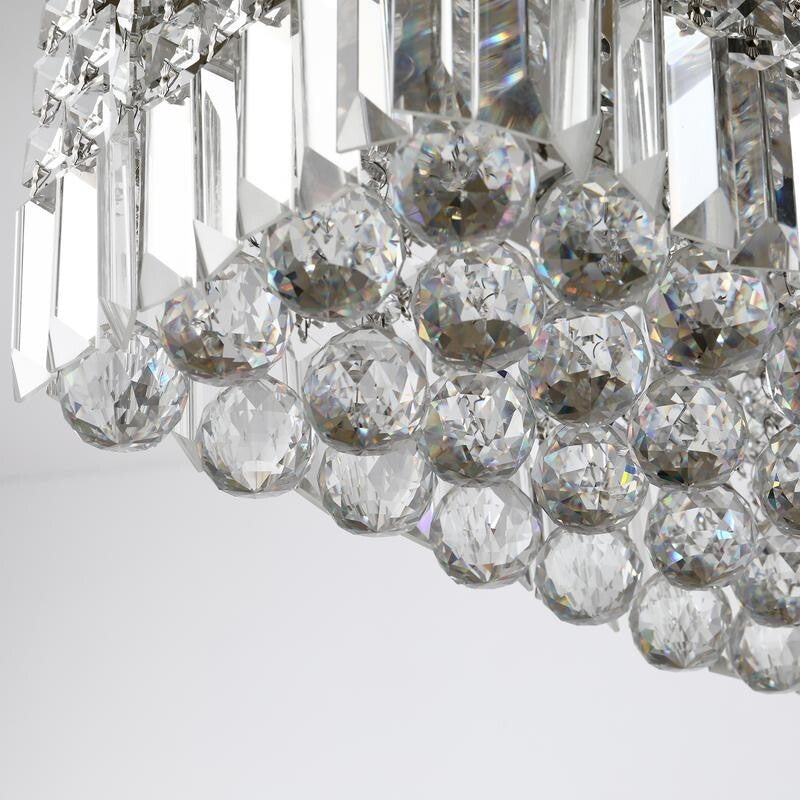 Luxury 80cm K9 Crystal Chandelier Ceiling Light E14 Flush Mount for Lounge Hall
