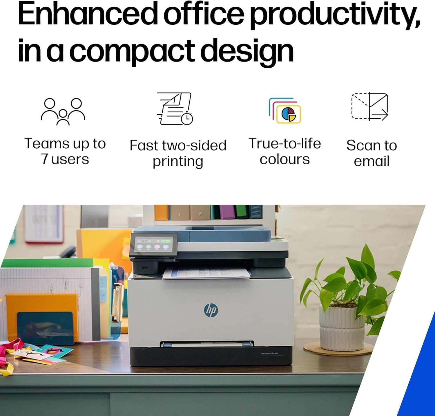 White Black Blue A4 Colour Laser MFP Printer WiFi Duplex ADF 25ppm Office