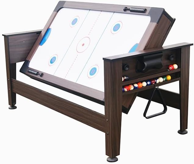 6FT 2 in 1 Pool Air Hockey Table Flip Top Family Games Set
