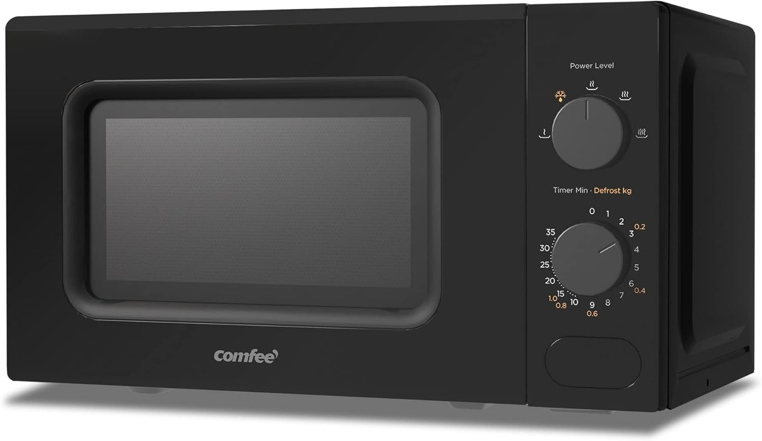 20L Compact Microwave 700W Manual Control 5 Power Levels Black