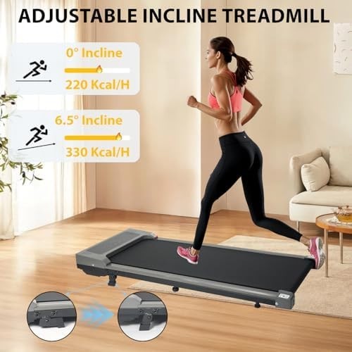 Foldable Under Desk Treadmill with Incline, App Control & Bluetooth