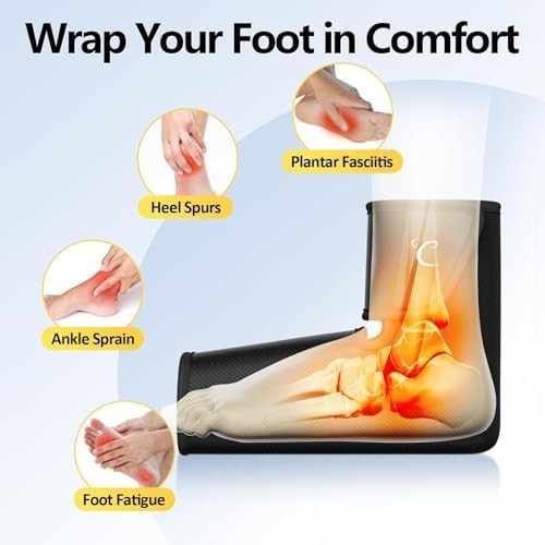 Cordless Foot Massager with Heat & Compression, Portable Pain Relief Boot