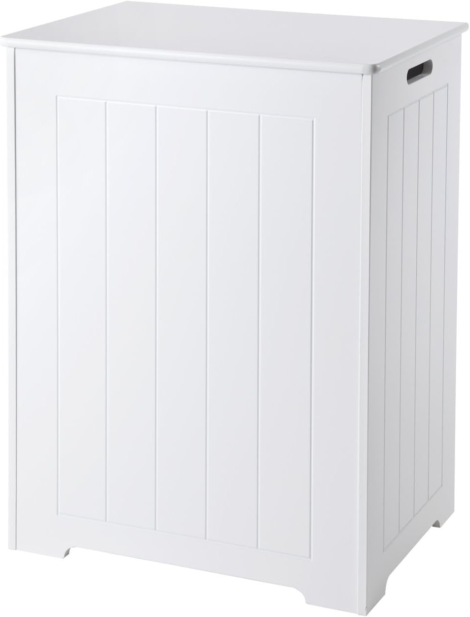 Large White Laundry Bin with Stay-Open Lid – 90L Freestanding Bathroom Hamper