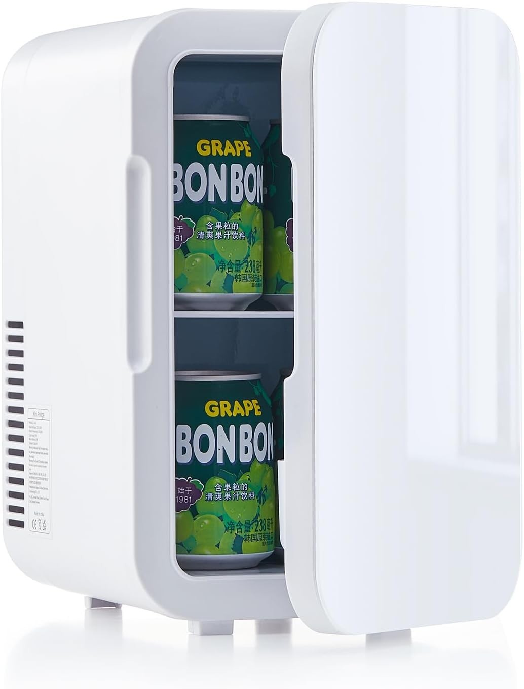 Mini Fridge 6L Portable Cooler & Warmer AC/DC Low Noise Compact White