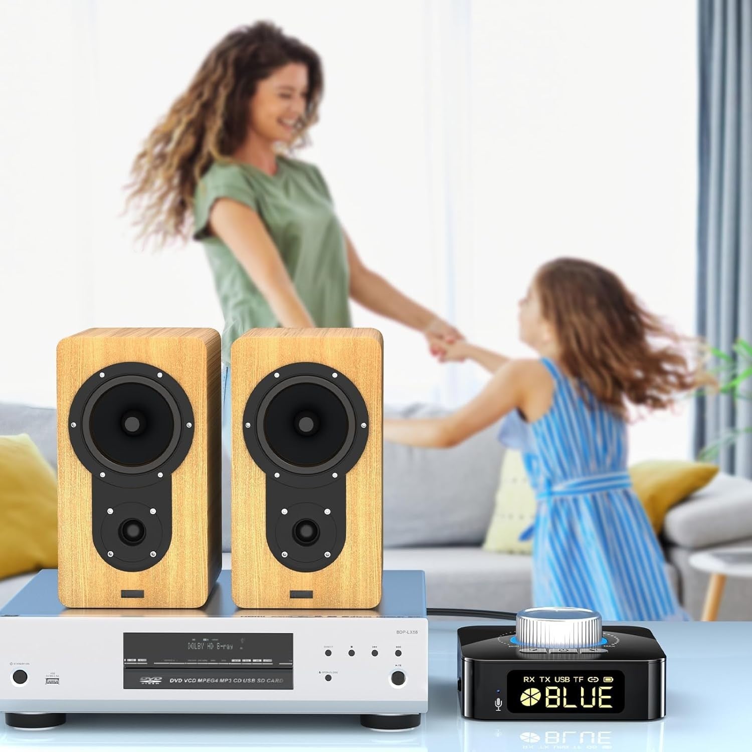 Bluetooth 5.4 Audio Receiver | HiFi Wireless Adapter | AUX RCA Dual Pairing